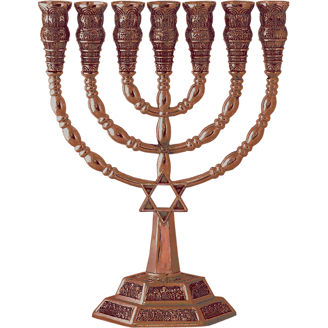 Copper Plated Star of David Menorah